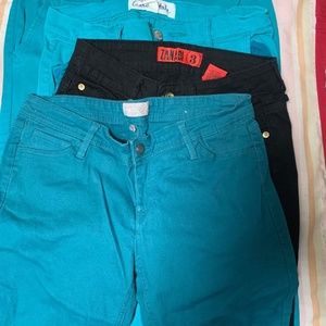 Colored teal jeans